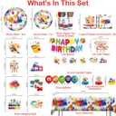 354pcs Paint Party Decorations for Kids and Art Lovers, Convenient Disposable Paper Tableware Set Includes 350gsm Plates and 2 PE Plastic Tablecloths for Paint Party and Celebration