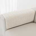 Foxdecor Couch Arm Covers Sofa Arm Covers, Arm Chair Covers , Non-Slip Chair Arm Covers, Arm Rest Cover for Sofa, Armchair Slipcovers Couch Protector (Cream 30x30 inch) 1 PC