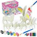 Whatstem DIY Painting Unicorn Kit Arts and Crafts Set for Kids or Girls Decorate and Drawing 3D Toys for Children Gift(6 Unicorns)