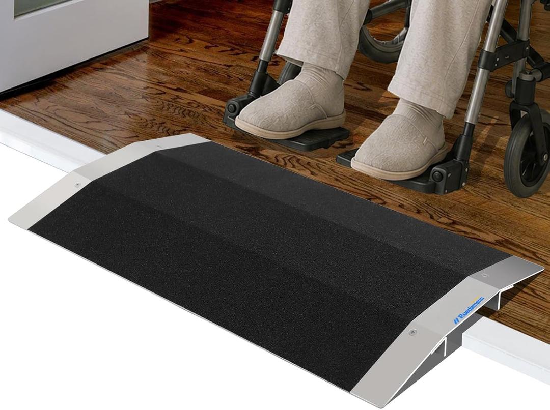 Ruedamann 1.6'' Rise Bridge Threshold Ramp for Doorways, 27.6'' Wide
