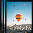 JCJMY 14x16 Picture Frame Set of 2 Black for Poster Photo Picture, Horizontal and Vertical Formats for Wall Hanging, 14 x 16 Wall Poster Photo Frame for 14 by 16 Photos Posters, 2 Pack, Black