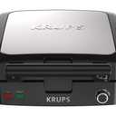 KRUPS 4Slice Belgian Waffle Maker: Stainless Steel, 5 Browning Levels, Audible Ready Beep, Removable Plates, 1200W, Silver/Black, Large Waffle Maker Family Size, Great for Family Breakfasts