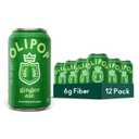 OLIPOP Prebiotic Soda Pop, Ginger Ale, Pantry Pack Packed with Prebiotics, Fiber, and Botanicals, Gluten Free, GMO Free, 12oz (12-Cans) 04AUG27