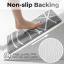 Tititex Luxury Grey White Line Bathroom Rug, 16x24 inch Classic Extra Soft and Absorbent Microfiber Bath Rugs, Non-Slip Plush Shaggy Bath Carpet, Bath Mats for Floor, Tub and Shower