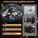 Music Boxing Machine, Wall Mounted Bluetooth Punching Pad with Gloves Height Adjustable Easy Setup with 5 Levels for Adults and Kids, Bluetooth Music Boxing for All Groups at Home and Office, Color: Dark Black