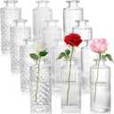 Nicunom Glass Bud Vases Set of 12, Small Clear Bud Vases in Bulk, Mini Flowers Vases, Single Flower Vases, Vintage Decorative Glass Bottles Vases for Table Centerpieces Wedding Home Decor