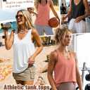 Huukeay 3 Pack Women's Tank Tops Racerback Summer V Neck Tops Casual Sleeveless Tee Loose Fit Workout Yoga Athletic Shirts (M)
