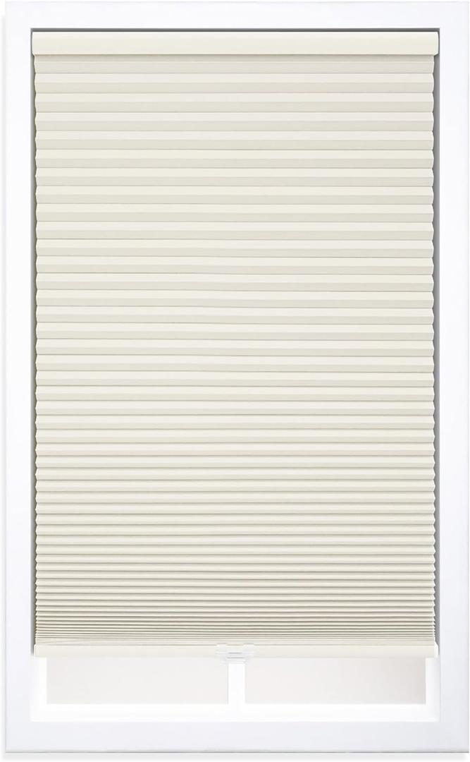 DEZ FURNISHINGS Cordless 1.5" Blackout Cellular Shade, 53"W x 64"H, Cream