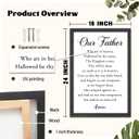 FZMHASLWW Our Father Prayer Wall Decor 24"X16" Bible Verse Scripture Inspirational Quotes Sign Christian Large Wood Framed Wall Hanging Art (Black