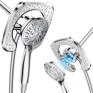 High Pressure Shower Heads, 7.2Inch 2 in 1 Rainfall Shower head & Handheld Showers with Magnetic Docking System, Ten-Function Handheld Shower Head with 59" Rotatable Stainless Steel Hose (Chrome)