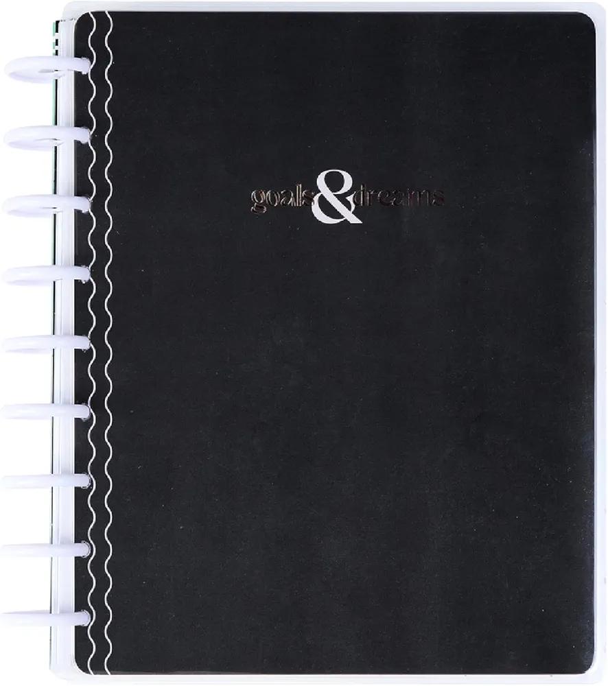 Happy Planner Goal Setting Disc Bound Journal, 80 Pages, Guided Journal for Goals and Habits Tracking, Personal Care and Wellness, 4 Dividers, Mauve Theme and