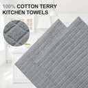 Homaxy Premium Cotton Kitchen Towels 16"x 28", Large Natural Ring Spun 390 GSM Dish Towels, Super Absorbent Terry Kitchen Hand Towels, Soft Tea Towels with Hanging Loop, Pure Grey Design, 6 Pack