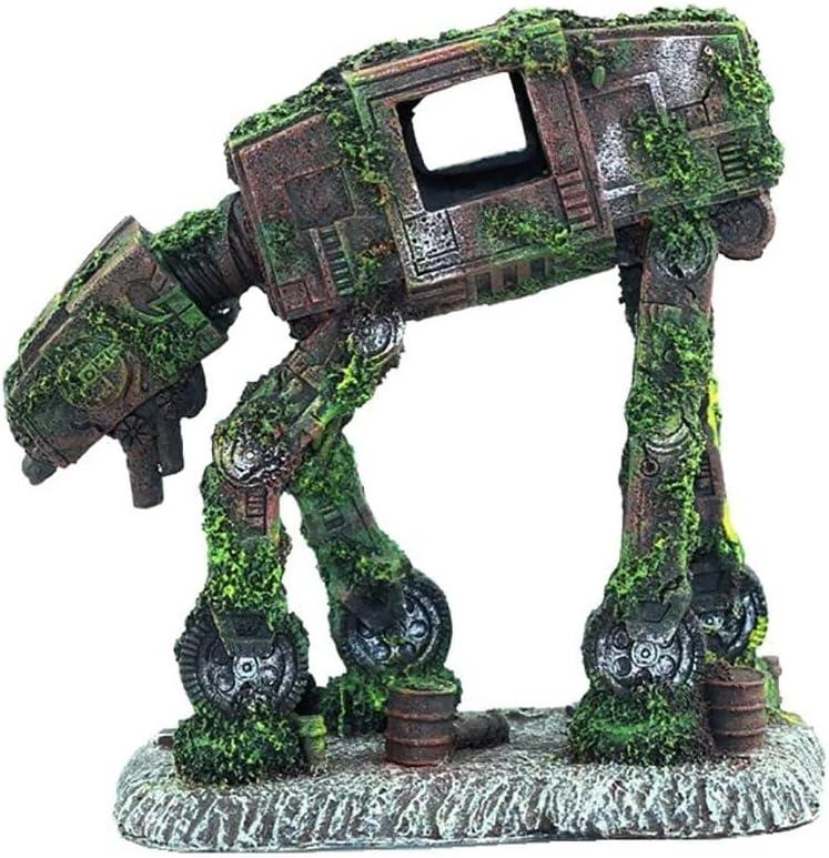 YZHZOM at-at Walker Aquarium Decorations Cool Fish Tank Decorations ATAT Walker Aquarium Decor Aquarium Castle Decor Betta Fish Hide Cave Ornament war Aquarium Decor