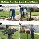 KOMOHOM 43" Mailbox Post with Mounting Bracket, Black In-Ground Mounting Post for Use with Mailbox, Compatible with Mail Boss, Architectural MAILBOXES, Gibraltar, hykolity, ShoppingOnBed, adoorn