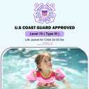 Dark Lightning Toddler Swim Vest for Kids Ages 2-7, Kids Floaties with Arm Wings, USCG Approved Pool Swim Vest for Boys Girls, 33-55 lbs (Fish) One Size