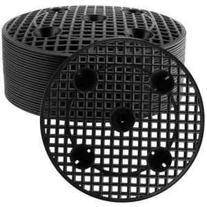 TAICHEUT 6 PCS 11.8 Inch Plant Level Pot Elevator, Heavy Duty Round Plastic Plant Saucer Riser Run off Tray Big Potted Stand for Pots Indoor, Deck Floor Protector for Garden Flowers Plants and weed barriers