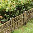 Plastic Outdoor Decor Garden Flower Edger Fence, Border, Set of 4 Panels, Bronze