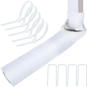 1 Pack Gutter Downspout Extensions for Draining Away Downspout Extender Downspout Diverter, Fits All Standard Downspouts (White, 11"x48")