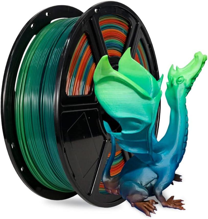 FLASHFORGE PLA Filament 1.75mm, 3D Printer Filament 1kg (2.2lbs) Spool, Dimensional Accuracy +/- 0.02mm, 3D Printing Filament Easy to Use and Fits for Most FDM 3D Printers (Rainbow) FLASHFORGE PLA Filament 1.75mm, 3D Printer Filament 1kg (2.2lbs) Spool, Dimensional Accuracy +/- 0.02mm, 3D Printing Filament Easy to Use and Fits for Most FDM 3D Printers (Rainbow)