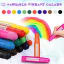 24 Sets 288 Pcs Tempera Paint Sticks for Kids Each 12 Colors Washable Quick Drying Paint Sticks Bulk for Children Art Supplies Drawing on Paper Wood Glass Rock Poster Canvas