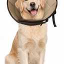 Dog Cone for Large Dogs After Surgery, Soft Dog Cone Collar for Dogs to Stop Licking, Adjustable Comfy E-Collar Alternative Lightweight Post-Surgery Recovery Elizabethan Collar for Pet (L(Neck Girth:13.39"-17.32"), Brown)