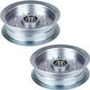 Flat Idler Pulley for MTD 756-05034A John Deere GY20629 GY22082 XT1-LT42, XT1-LT42C, XT1-LT46, XT1-LT50, XT1-ST54, XT2-LX46 RZT-L46, RZT-L50, D100, D110, D120, D125, D130, D150 L110, L111 (1 Pack)