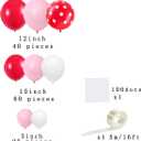 Red Pink White Balloon Garland Arch Kit - Red, Light Pink, White Balloons Pink Strawberry Party Decorations for Sweet 1st Strawberry First Birthday Baby Shower Wedding Party Decors