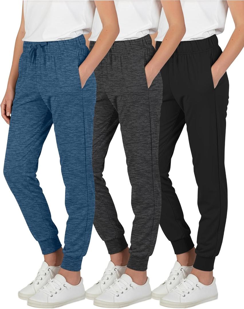 3 Pack Girls' Joggers Sweatpants Pants Athletic Yoga Pockets Kids Teen
