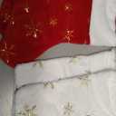 4 Pcs Snowflake Plush Hanging Stocking Christmas Snowy Stockings Hanging Ornaments Golden Glitter Snowflake Hanging Stocking for Mantels, Christmas Tree Family Holiday Decor, Red and White