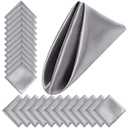 Aneco 24 Pieces Satin Napkin Square 20 x 20 Inches Dinner Napkins Weddings Party Napkin Soft Table Napkins for Romantic Weddings Party Dinner Decoration