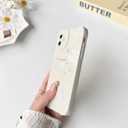 NITITOP Compatible with iPhone 12 Case Cute Aesthetic Cherry Blossom Pattern Design for Women Girls Soft TPU Shockproof Full Camera Protective Phone Cover - White