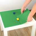 MIMAX Self-Adhesive Baseplates Compatible with DUPLO, Peel-and-Stick Baseplate for DIY Play Table or Wall - 4 Pack (10" x 10") (Green)