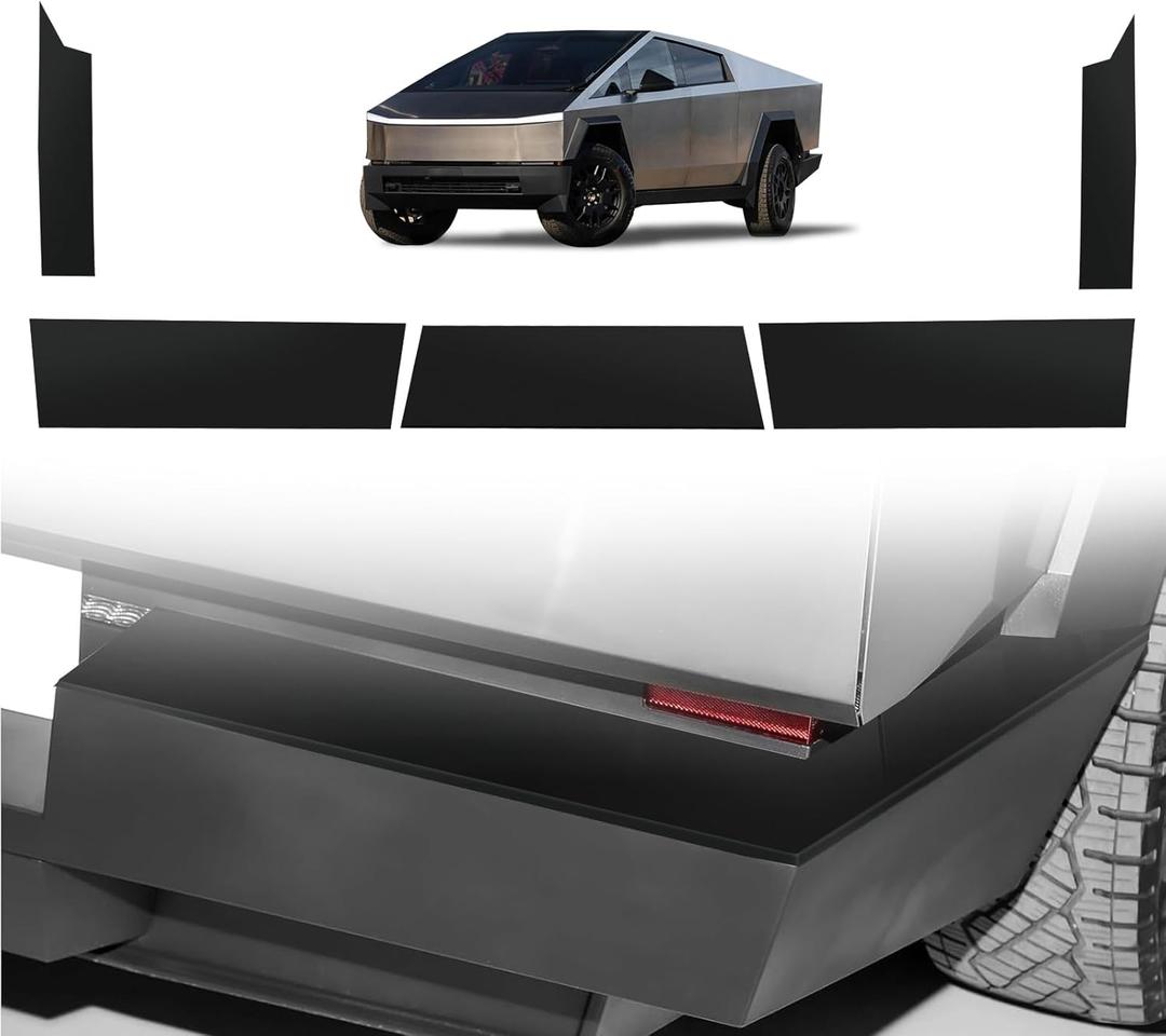 Rear Bumper Protector Compatible with Tesla Cybertruck 2023 2024, Stainless Steels Rear Bumper Tailgate Protector Cover Truck Bed Tailgate Molding Cap Protective Trim