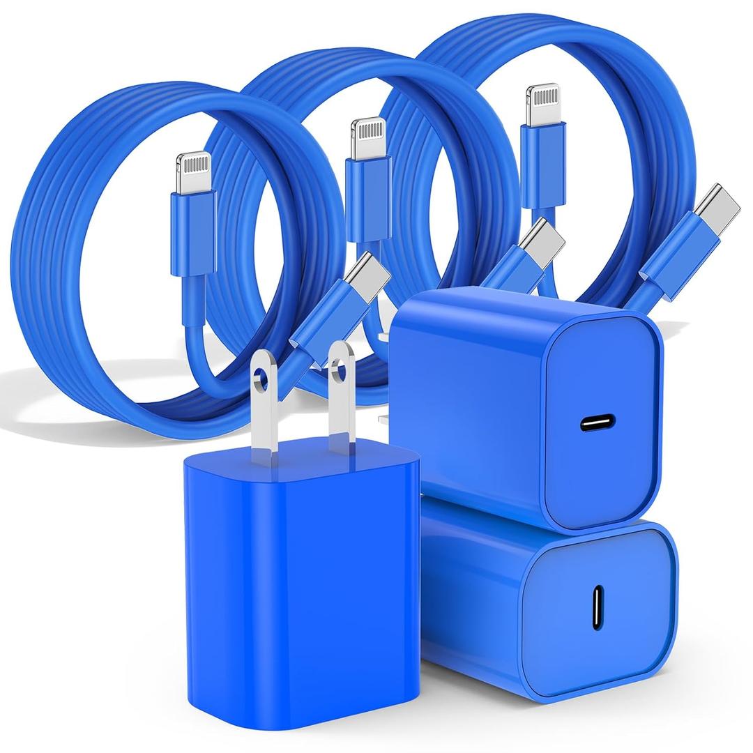 Fast Charger for iPhone Charger Fast Charging 10ft Lightning Cable,for iPhone 14 13 12 Pro Max Charger Fast Charging with 20W USB C Charger Block,Type C to Lightning Cord for iPhone 11 Pro Max/XS-Blue