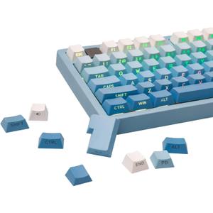 EPOMAKER 133-Key Double-Shot Side-Printed PBT Keycap Set for Mechanical Gaming Keyboard, Compatible with ANSI/ISO Layout, MX-Clone Switches Gateron/Kailh/Epomaker Switch (Sky Blue, Cherry Profile)