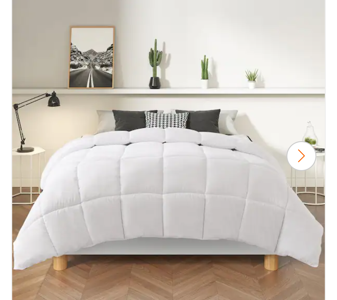 White Duvet Insert Polyester Comforter King with Corner Tabs and Ultra Soft Fiber Material 90x120 in