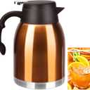 54oz Stainless Steel Thermal Coffee Carafe Dispenser, Double Wall Unbreakable Vacuum Thermos Flask 1.6L Water Tea Pot Pitcher for Cold Drinking in Summer (Bronze)