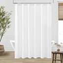 Extra Long White Shower Curtain 84 Inch Length Linen Drapes for Bathroom Decor Boho Farmhouse Water Repellent Tall Curtains 84 Inch Length Bathroom Drapes with Hooks 72x84