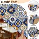 Rectangle Table Cover with Elastic Edge Design Waterproof Stain-Resistant Wipeable Fitted Table Cloth Fits 6 Foot Tables for Picnic, Camping, Outdoor, 60" x 30"