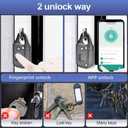 Small Fingerprint Padlock for Locker, Rechargeable Bluetooth Mini Locker Lock, Small Electronic Biometric Padlock for Gym Locker, Suitcase, Backpack, Use with APP