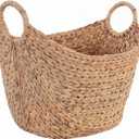 Extra Large Woven Storage Basket, Boat-Shaped
Handwoven, Wicker, For Laundry Room, Bedroom and Home Storage, Decorative Organizer Bin