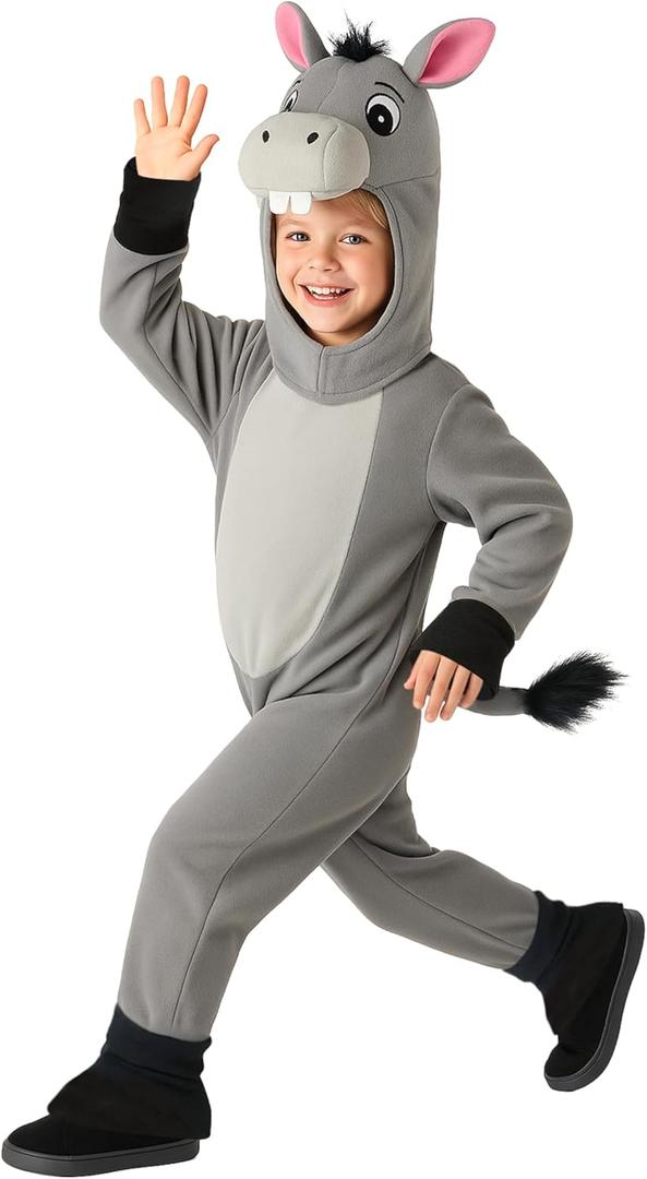 Morph Donkey Costume Kids Donkey Outfit Kids Animal Halloween Costumes Toddler Nativity Christmas Animal Costume (Large)