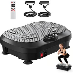 Vibration Plate Exercise Machine for Lymphatic Drainage with 200 Levels, Whole Body Fitness Workout Equipment Stand Shake Board Sport Gym for Weight Loss Fat Burner for Women Men