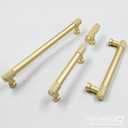 Alzassbg 10 Pack Brushed Gold Cabinet Knobs, 2.1 Inch(55mm) Diameter T Bar Knurled Kitchen Knobs for Cabinets and Drawers AL6017MGP