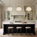 Milk Glass Pendant Light 11" Brass Semi Flush Mount Pendant Light Fixture