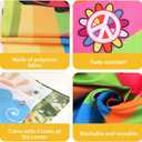 60's Hippie Bus Photo Prop 60s Party Decorations Large Fabric Retro Groovy Van Prop Hippie Selfie Frame Backdrop Background Banner Birthday Party Supplies Retro 60s 70s Party Favors 65.8 x 35.4 Inch