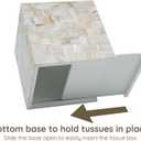 CLAYNIX Tissue Box Cover - Mosaic Mother of Pearl Inlay Tissue Box Holder - Tissue Box Cover Square 5.9 x 5.9 x 5.9 in - Decorative Bathroom, Bedroom or Office (White)