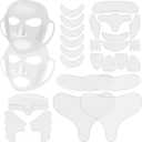 32 Pcs Facial Chest Neck Silicone Pad Reusable Face Forehead Patches Facial Sleeping Mask Cover for Smoothing Chest Neck Forehead Eye Mouth (Clear,Milk White)