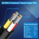 20 Gauge 4 Conductor Wire, 32.8FT Low Voltage 20/4 Tinned Copper 4 Wire Cable, Stranded Electrical Wires for Speaker,Automotive, Trailer,Irrigation,Sprinkler Etc