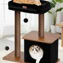 Modern Cat Tree for Indoor Cats, Nordic Loft Style, Wooden Cat Tower with Sisal Scratching Posts, Soft Padded Beds & Cozy Condos, Floor-Mounted for Kittens & Adult Cats
